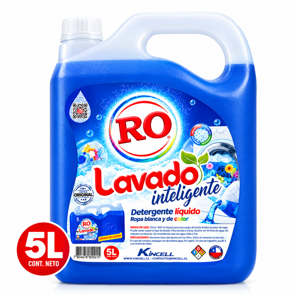 Detergente Liquido RO Lavado Inteligente 5 Litros