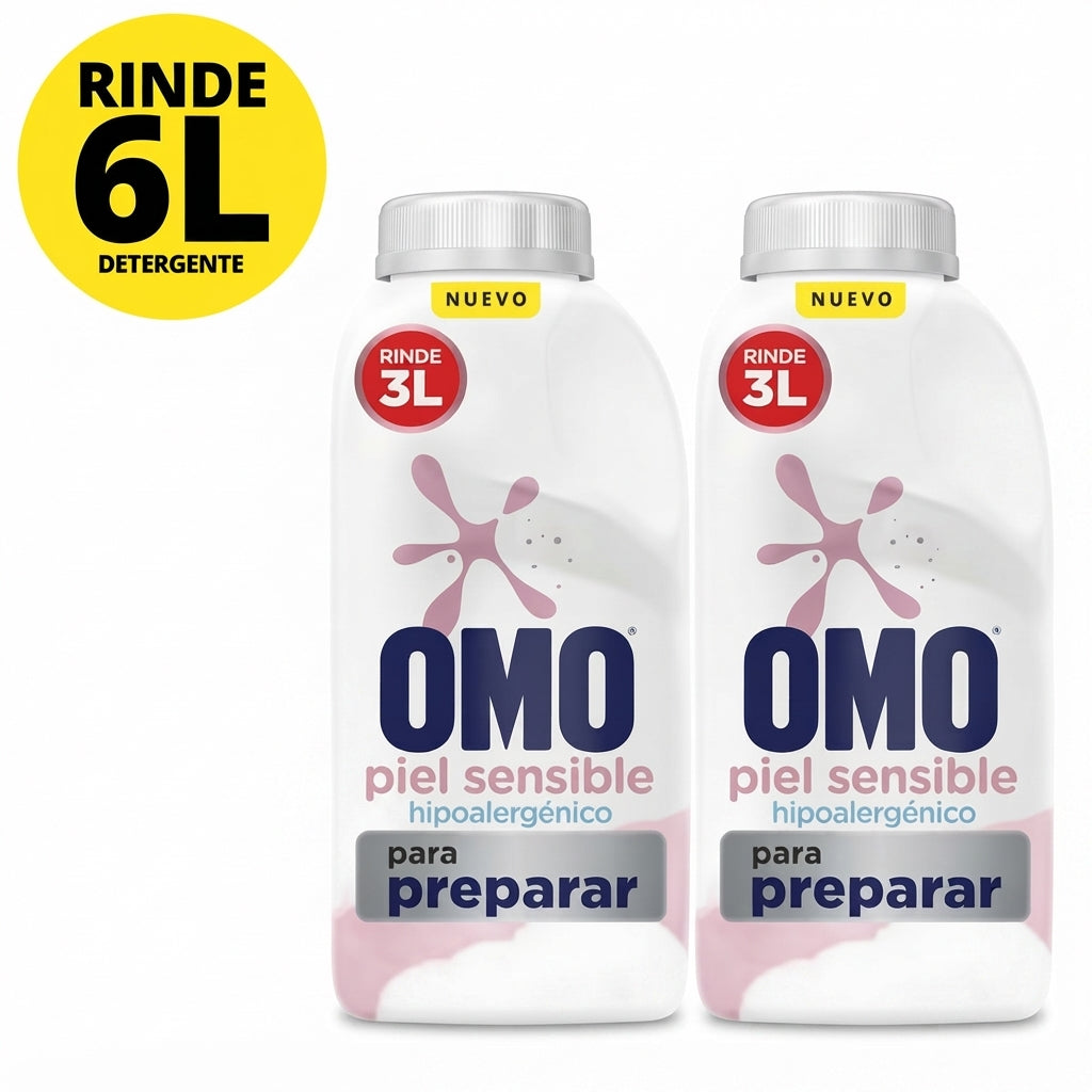 Pack Detergente Omo Piel Sensible Para Diluir 6 Litros